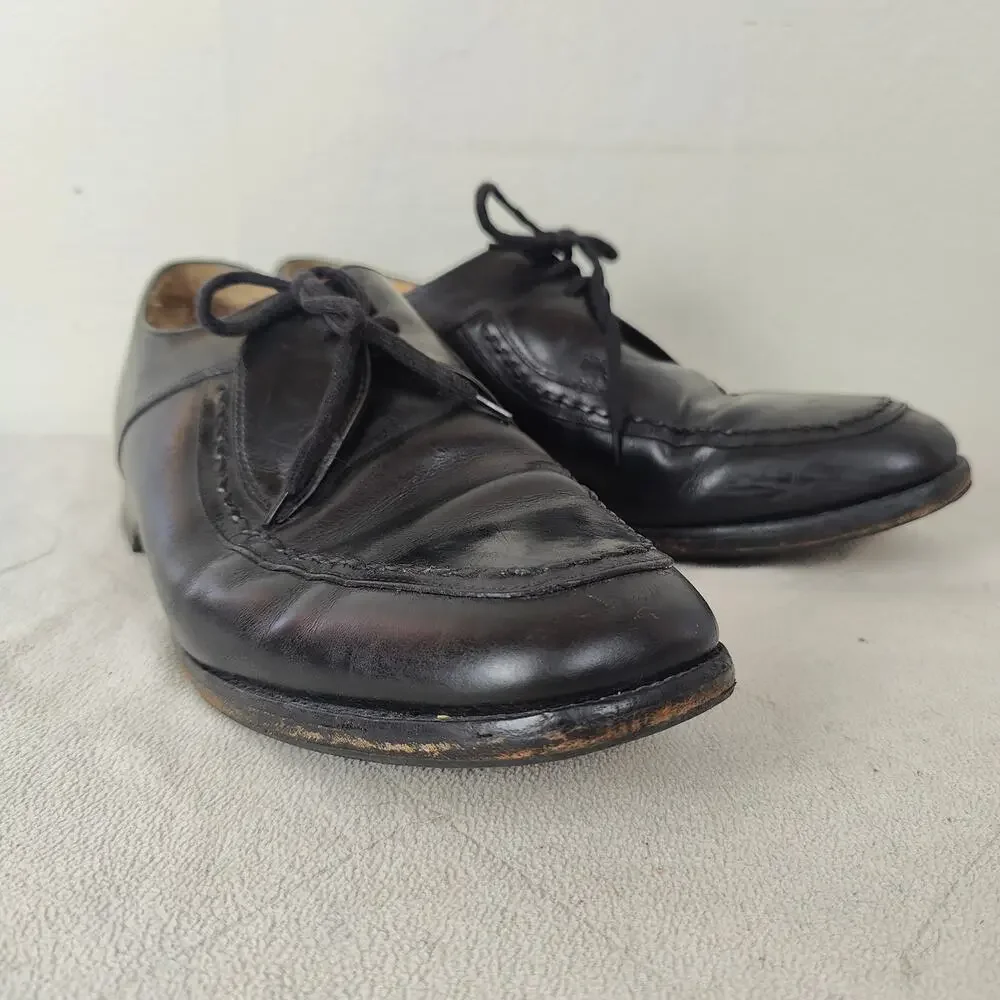 Loake Fontwell‎ U-Tip Oxford Shoes Mens UK 8 US 9 Black Leather Lace Up Formal
